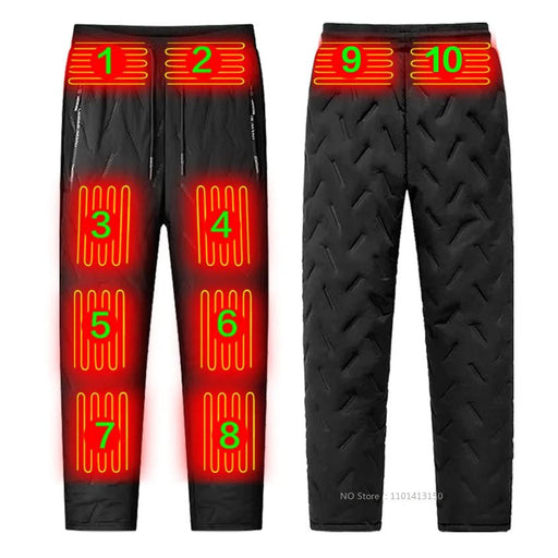USB verwarmde broek voor heren - Elastische taille - Thermische outdoor sportbroek tot maat 6XL - Bivakshop