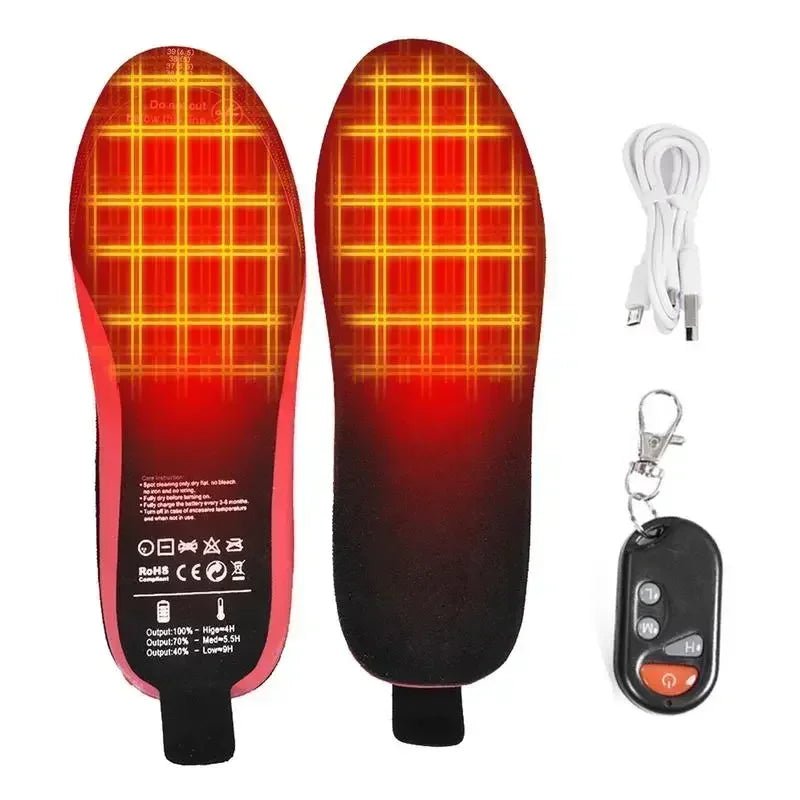 USB verwarmde schoenzolen - Draadloos, verstelbare temperatuur - Elektrische thermische inlegzolen - Bivakshop
