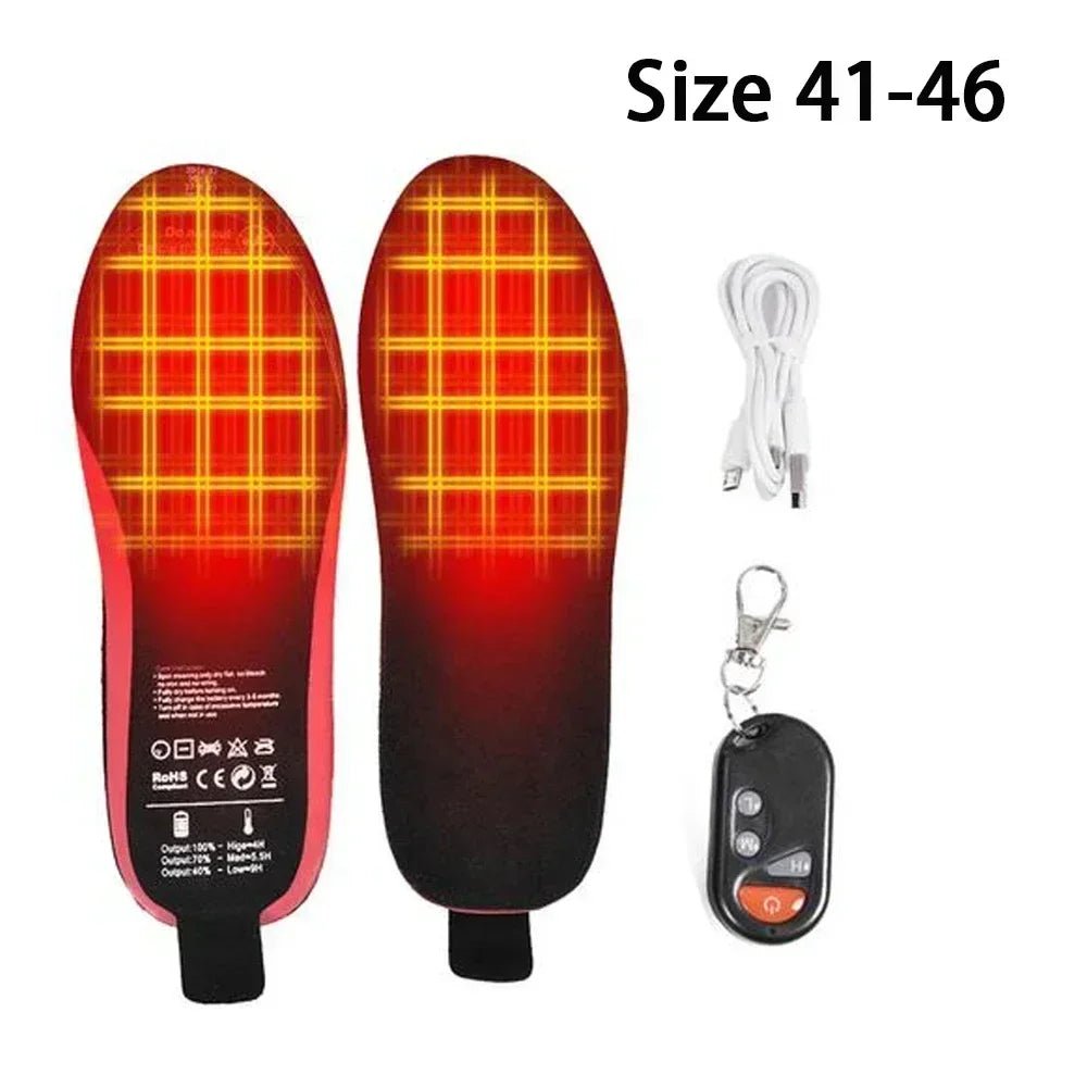 USB verwarmde schoenzolen - Draadloos, verstelbare temperatuur - Elektrische thermische inlegzolen - Bivakshop