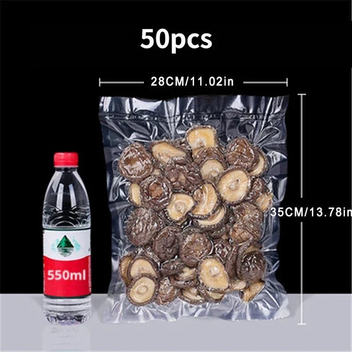 Vacumeerzakken – 50 Stuks – Luchtdicht – Voor Voedselopslag & Meal - Prep - Bivakshop