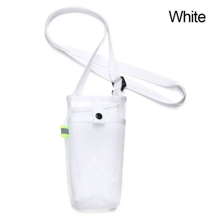 Verstelbare mesh waterfles houder met schouderriem - Lichtgewicht drankhouder voor wandelen, hardlopen & outdooractiviteiten - Bivakshop
