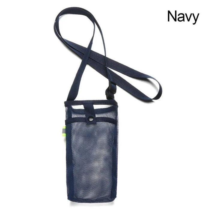 Verstelbare mesh waterfles houder met schouderriem - Lichtgewicht drankhouder voor wandelen, hardlopen & outdooractiviteiten - Bivakshop