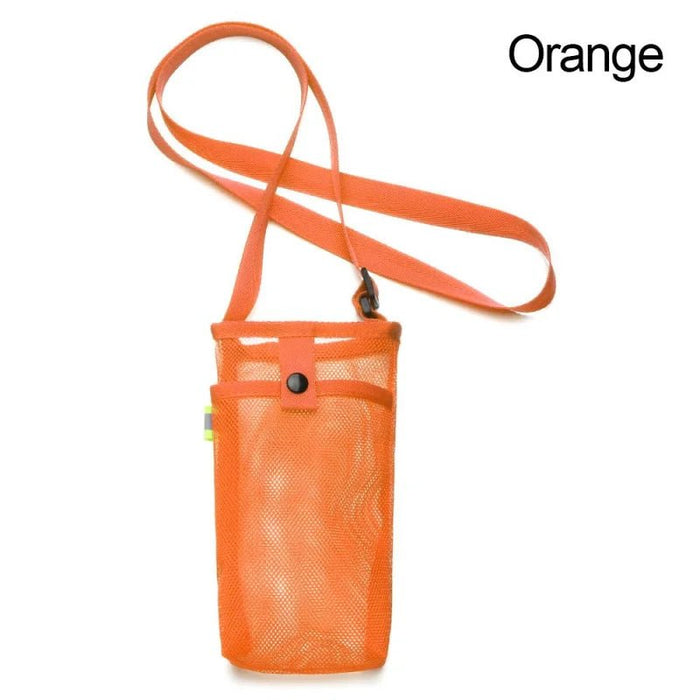Verstelbare mesh waterfles houder met schouderriem - Lichtgewicht drankhouder voor wandelen, hardlopen & outdooractiviteiten - Bivakshop