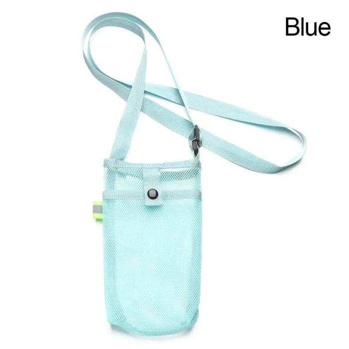 Verstelbare mesh waterfles houder met schouderriem - Lichtgewicht drankhouder voor wandelen, hardlopen & outdooractiviteiten - Bivakshop