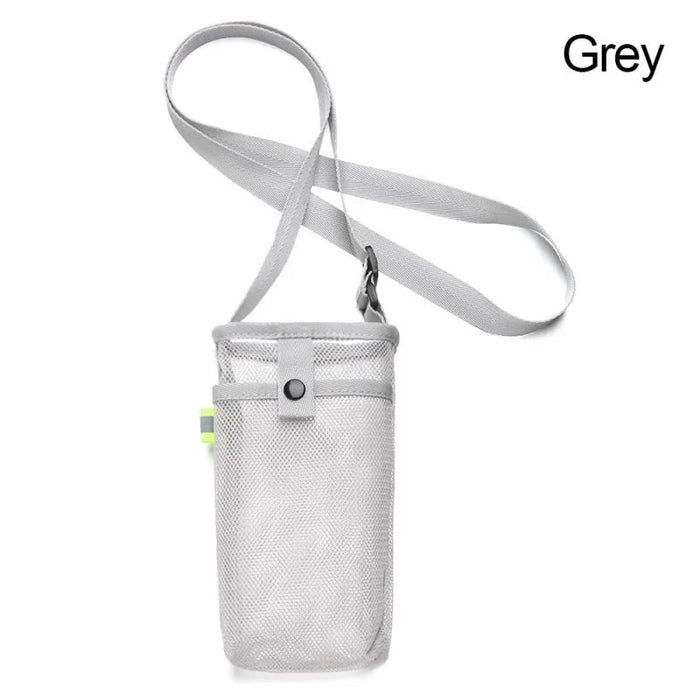 Verstelbare mesh waterfles houder met schouderriem - Lichtgewicht drankhouder voor wandelen, hardlopen & outdooractiviteiten - Bivakshop