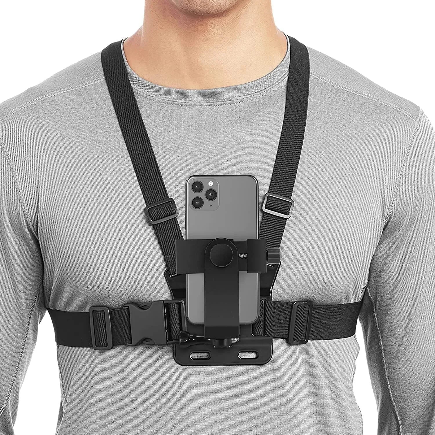 Verstelbare telefoonhouder - Borstband bevestiging voor sport - En actiecamera's - Bivakshop