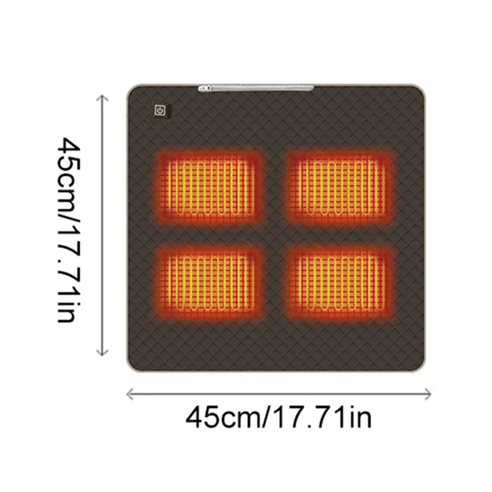 Verwarmd Zitkussen – 4 Verwarmingszones – USB/Type - C Oplaadbaar – Instelbare Warmtestanden – Winter Camping Stoelkussen - Bivakshop