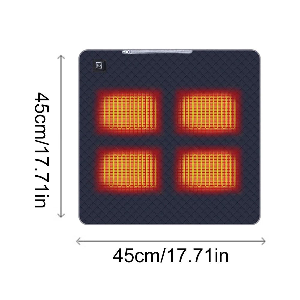 Verwarmd Zitkussen – 4 Verwarmingszones – USB/Type - C Oplaadbaar – Instelbare Warmtestanden – Winter Camping Stoelkussen - Bivakshop