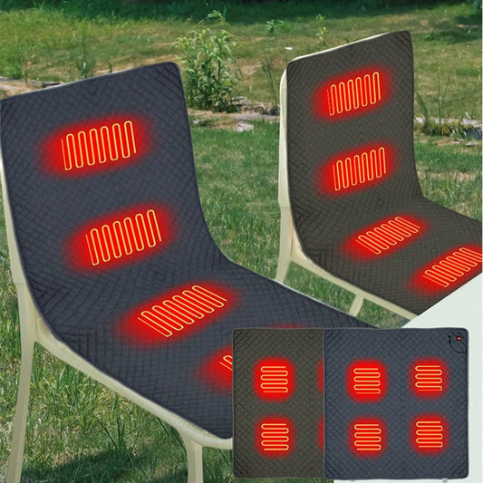 Verwarmd Zitkussen – 4 Verwarmingszones – USB/Type - C Oplaadbaar – Instelbare Warmtestanden – Winter Camping Stoelkussen - Bivakshop