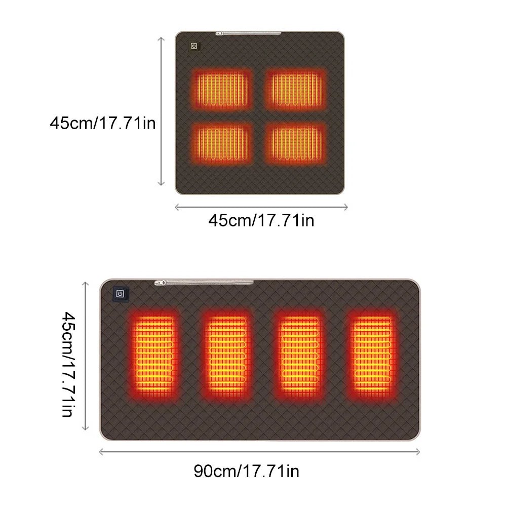 Verwarmd Zitkussen – 4 Verwarmingszones – USB/Type - C Oplaadbaar – Instelbare Warmtestanden – Winter Camping Stoelkussen - Bivakshop