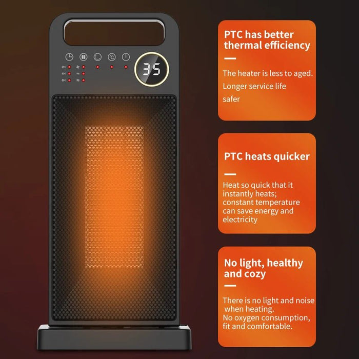 Verwarmer voor kamer - Afstandsbediening, touchscreen, verticale 120 graden - Bivakshop