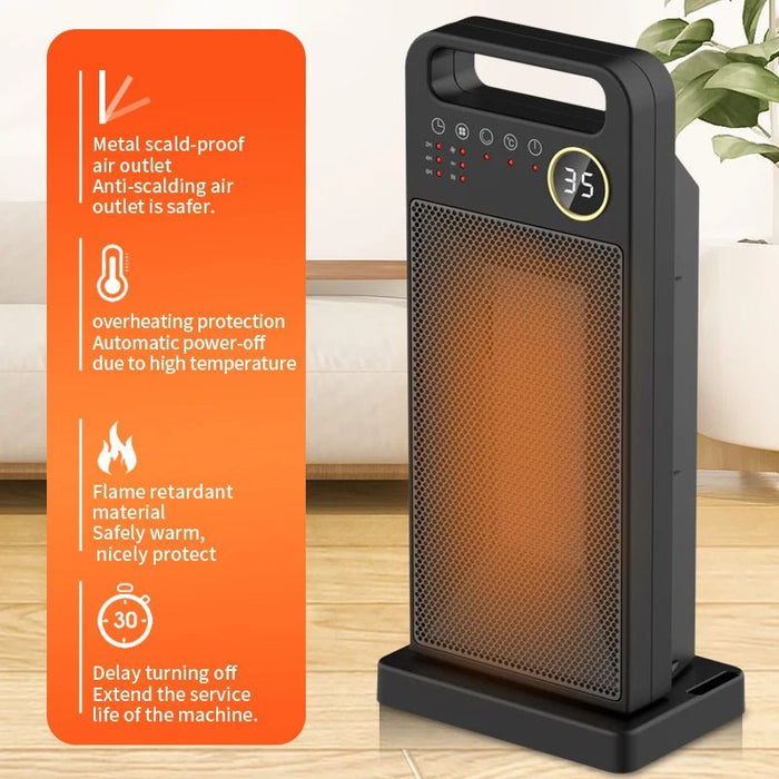 Verwarmer voor kamer - Afstandsbediening, touchscreen, verticale 120 graden - Bivakshop