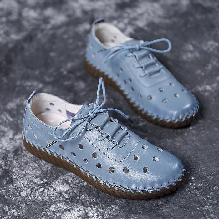 Vintage dames loafers - Met zachte zool holle details - En vetersluiting - Bivakshop