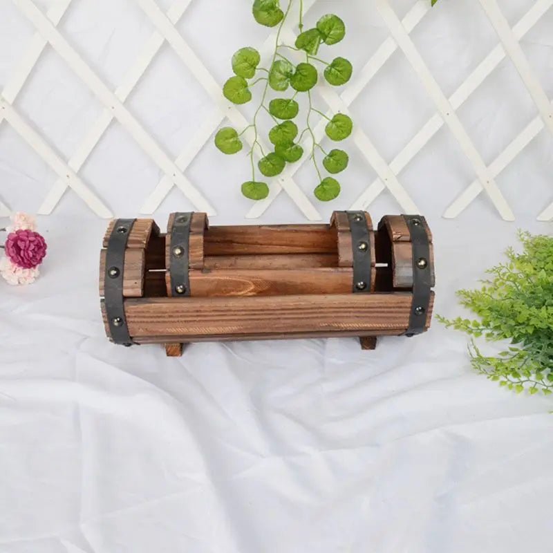 Vintage houten plantenbak - Natuurlijke decoratie voor binnen en buiten - Bivakshop