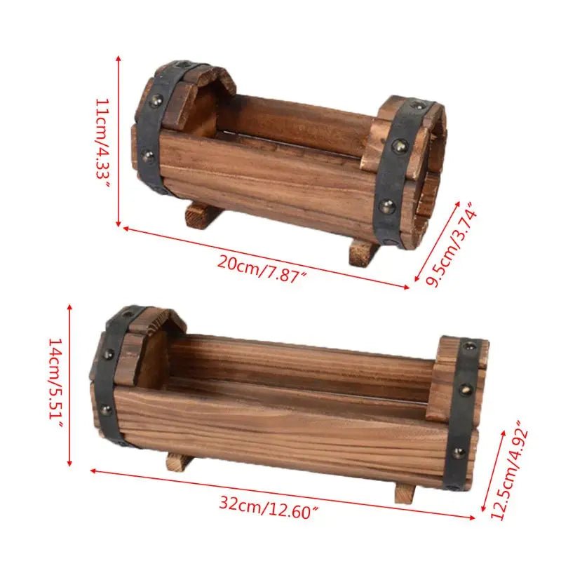 Vintage houten plantenbak - Natuurlijke decoratie voor binnen en buiten - Bivakshop