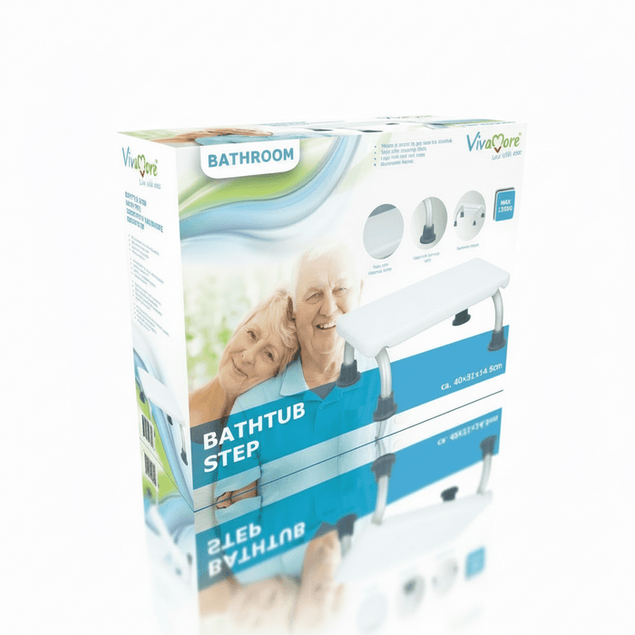 Vivamore - Badkuip Opstapje – Antislip & Veilig – 40 × 31 × 14,5 cm - Bivakshop