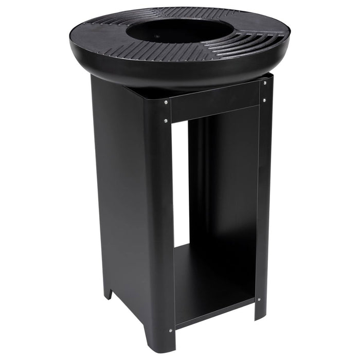 Alpina buitenhaard en BBQ grill Ø61 cm met houtopslag