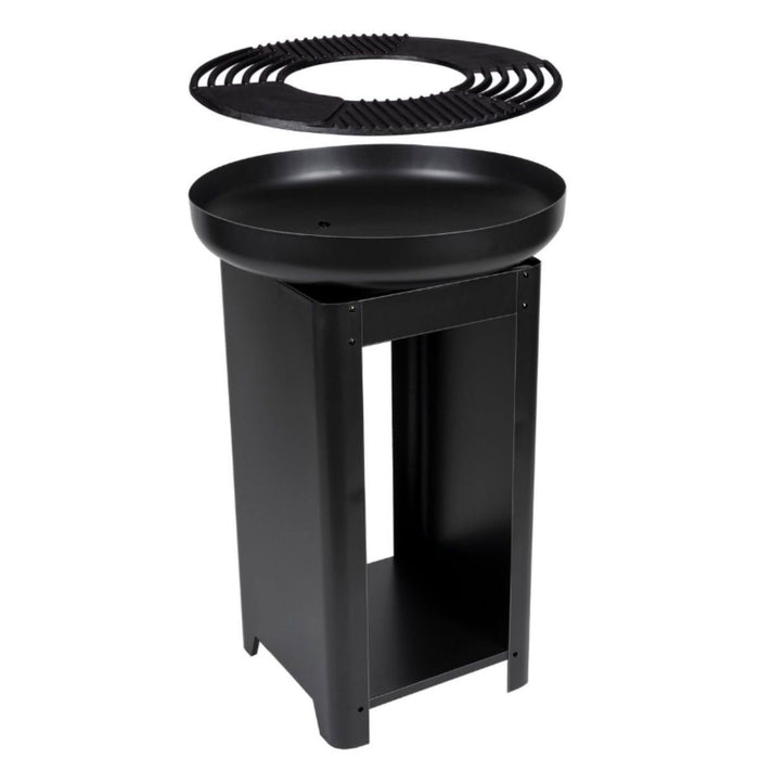 Alpina buitenhaard en BBQ grill Ø61 cm met houtopslag