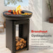Alpina buitenhaard en BBQ grill Ø61 cm met houtopslag