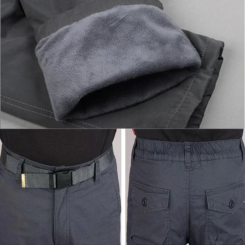 Warme camouflage cargobroek voor heren – Dubbel gevoerd met fleece, winterproof & casual outdoorstijl - Bivakshop