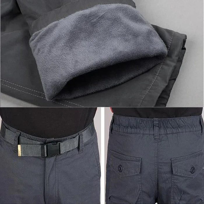 Warme camouflage cargobroek voor heren – Dubbel gevoerd met fleece, winterproof & casual outdoorstijl - Bivakshop