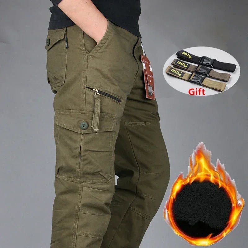 Warme camouflage cargobroek voor heren – Dubbel gevoerd met fleece, winterproof & casual outdoorstijl - Bivakshop