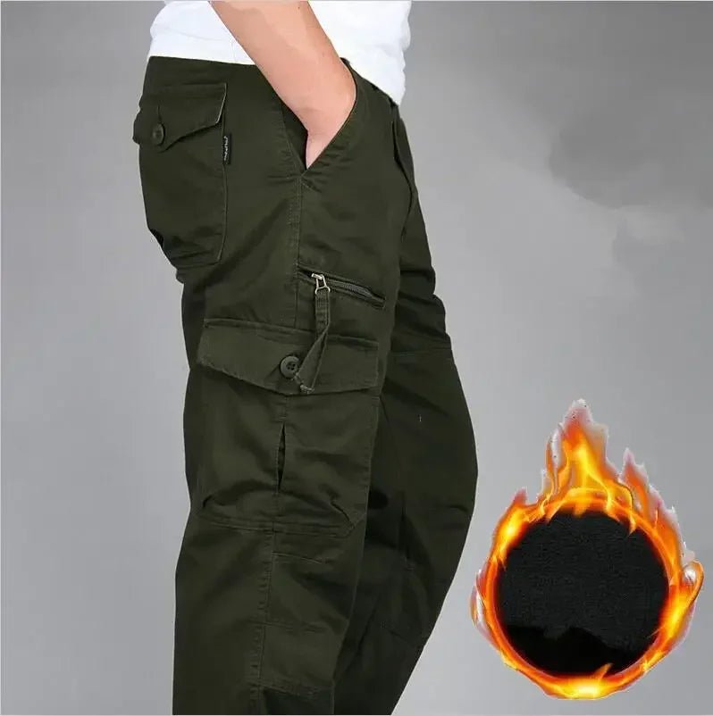 Warme camouflage cargobroek voor heren – Dubbel gevoerd met fleece, winterproof & casual outdoorstijl - Bivakshop