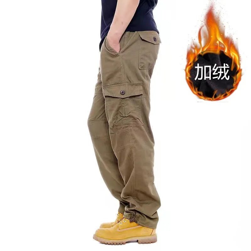 Warme camouflage cargobroek voor heren – Dubbel gevoerd met fleece, winterproof & casual outdoorstijl - Bivakshop