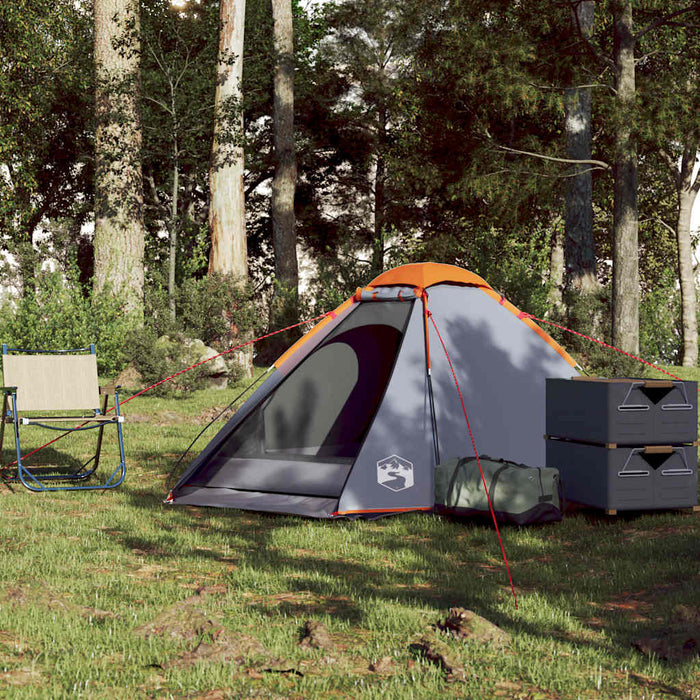 Waterdichte Koepeltent – Grijs & Oranje – Hoge Zichtbaarheid – 2 - 3 Personen en 4 Personen - Bivakshop
