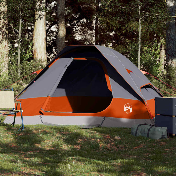 Waterdichte Koepeltent – Grijs/Oranje – Stabiel & Zichtbaar voor 2 - 3 Personen - Bivakshop