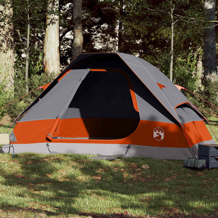 Waterdichte Koepeltent – Grijs/Oranje – Stabiel & Zichtbaar voor 2 - 3 Personen - Bivakshop