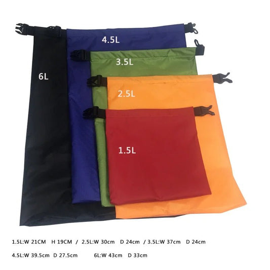 Waterdichte opbergzakken set – 5 stuks 5L drybags voor kamperen, kajakken & outdoor avonturen - Bivakshop