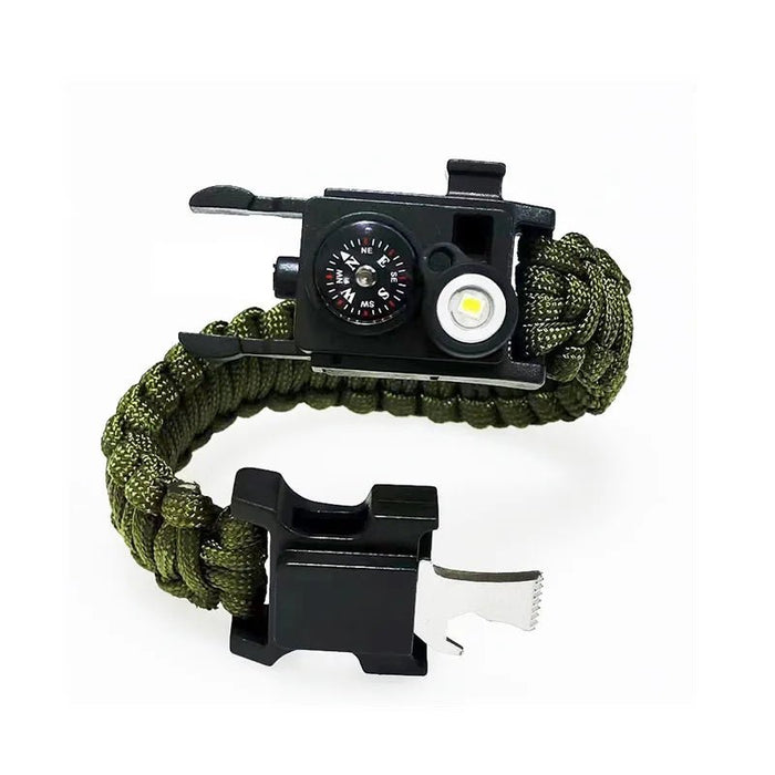 Waterdichte Survival Polsband – Paracord met LED, Kompas & Multifunctionele Tool - Bivakshop