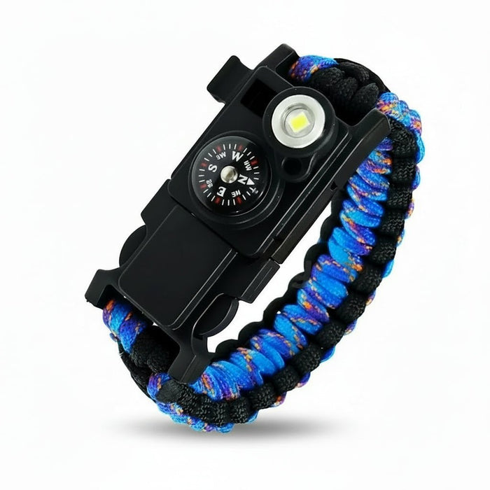 Waterdichte Survival Polsband – Paracord met LED, Kompas & Multifunctionele Tool - Bivakshop