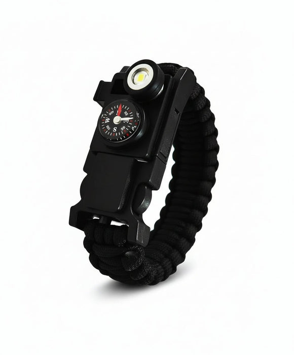 Waterdichte Survival Polsband – Paracord met LED, Kompas & Multifunctionele Tool - Bivakshop