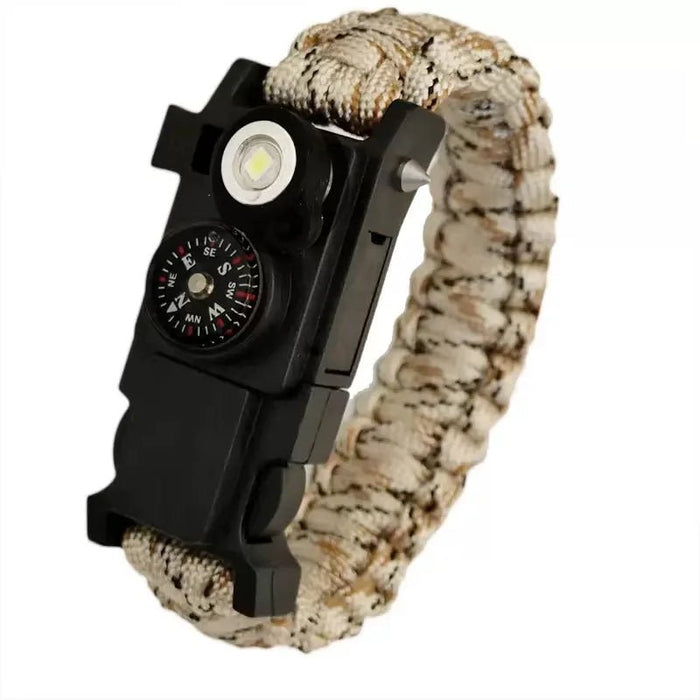 Waterdichte Survival Polsband – Paracord met LED, Kompas & Multifunctionele Tool - Bivakshop