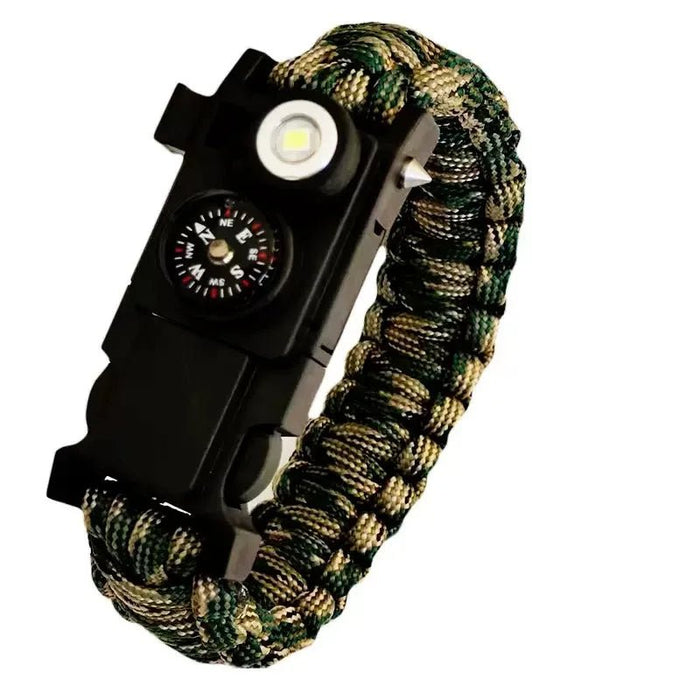 Waterdichte Survival Polsband – Paracord met LED, Kompas & Multifunctionele Tool - Bivakshop