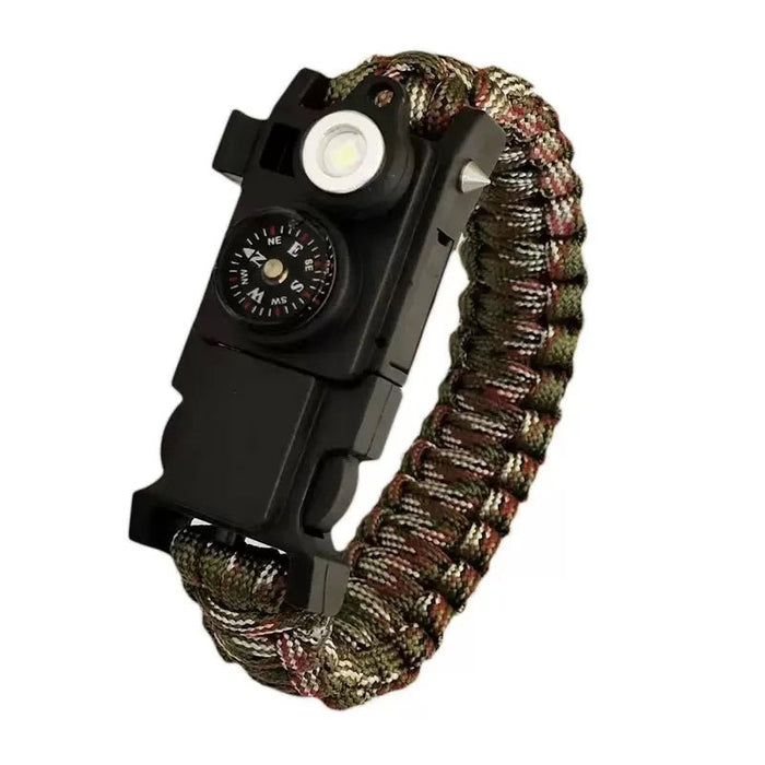 Waterdichte Survival Polsband – Paracord met LED, Kompas & Multifunctionele Tool - Bivakshop