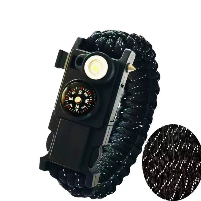 Waterdichte Survival Polsband – Paracord met LED, Kompas & Multifunctionele Tool - Bivakshop