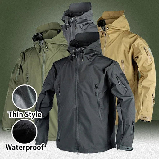 Waterdichte tactische jas voor heren – Wind - en slijtbestendig – Windjack voor buiten met meerdere zakken - Bivakshop
