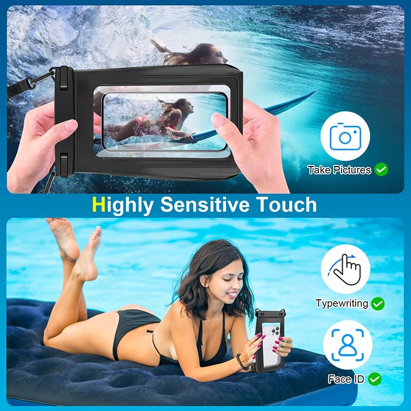 Waterdichte telefoonhoes - Met aanpasbare halsband - Voor strand en zwemmen - Bivakshop