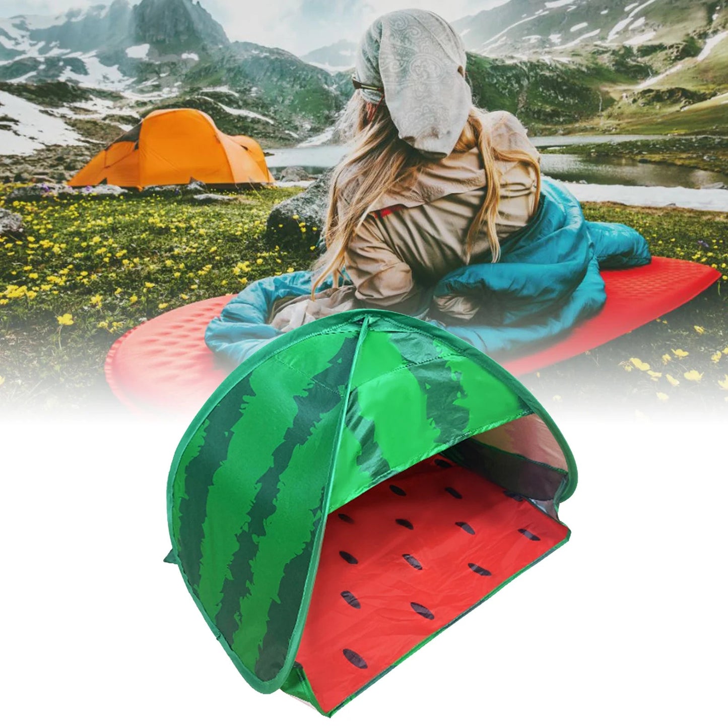 Watermeloen strandtent – Ultralichte pop - up zonneschuilplaats met UV - bescherming & waterdicht ontwerp - Bivakshop