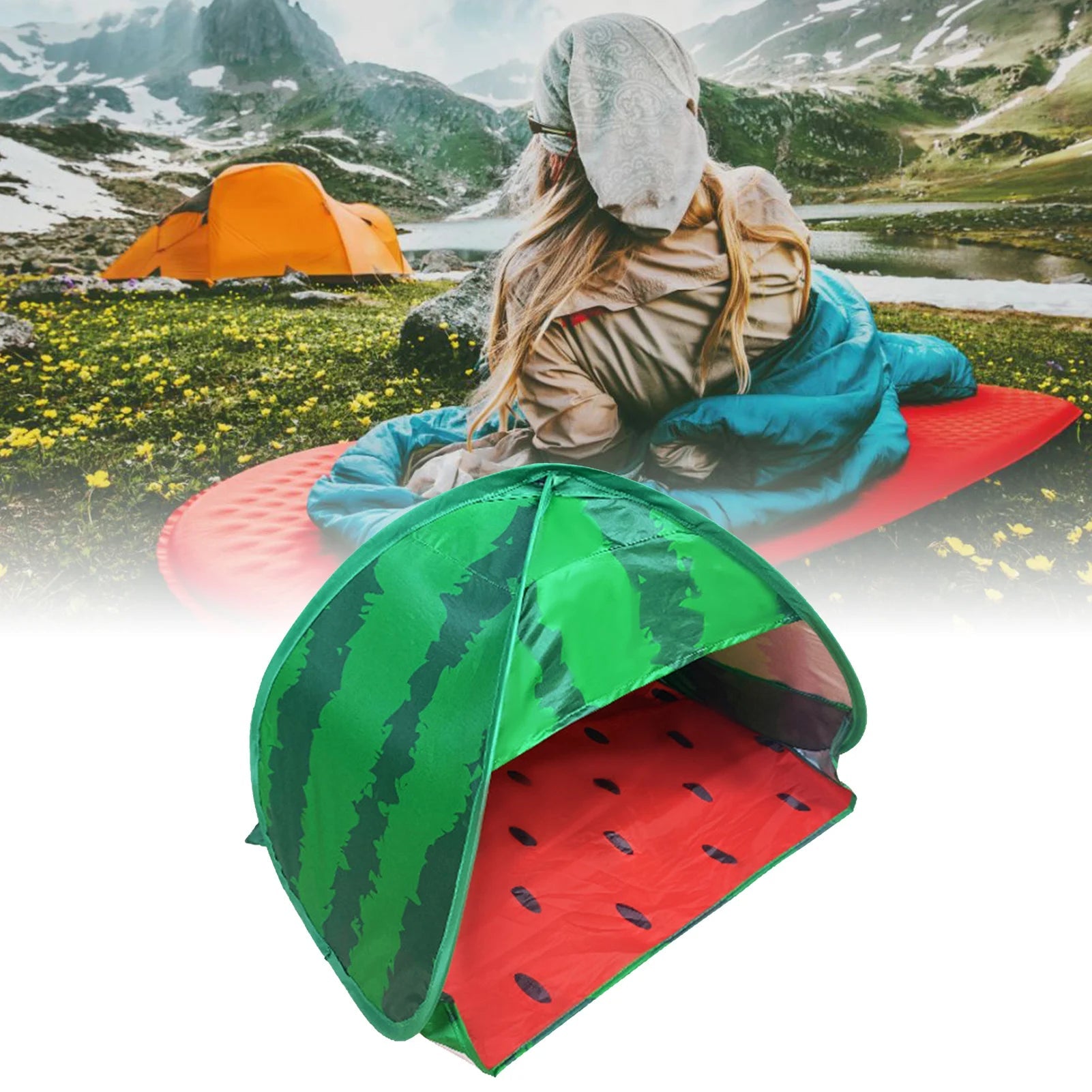 Watermeloen strandtent – Ultralichte pop - up zonneschuilplaats met UV - bescherming & waterdicht ontwerp - Bivakshop