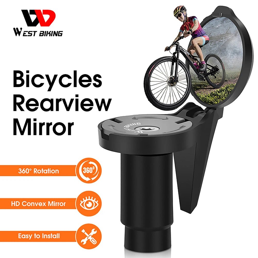 West Biking Fiets Achteruitkijkspiegel – Mini & Verstelbaar – Universeel voor MTB & Stadsfiets - Bivakshop