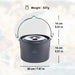 Widesea 4L camping hangpot – Outdoor kookgerei voor 4 - 6 personen – Aluminium lichtgewicht kookpot - Bivakshop