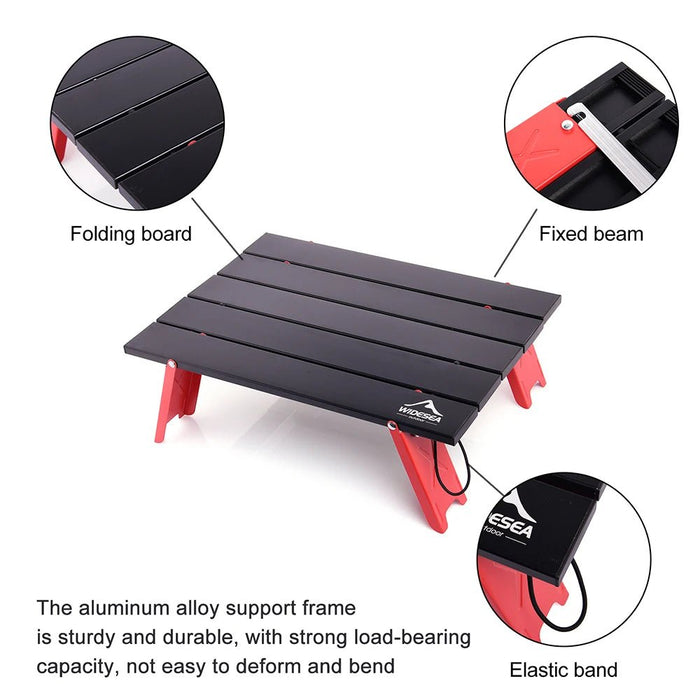 Widesea camping mini draagbare opvouwbare tafel voor outdoor picknick barbecue tours - Ultralichte opvouwbare computer bed bureau - Bivakshop