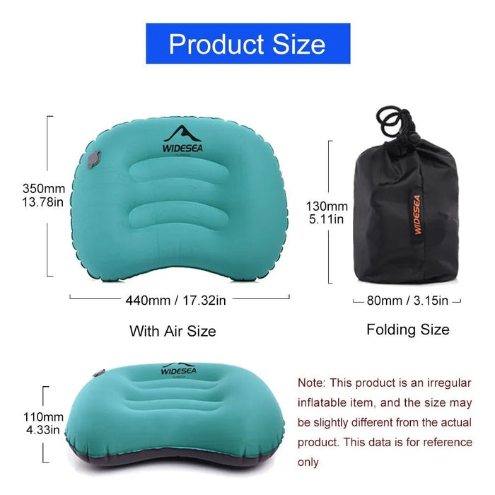 Widesea draagbaar opblaasbaar campingkussen - Lichtgewicht & compact voor outdoor reizen en kamperen - Bivakshop