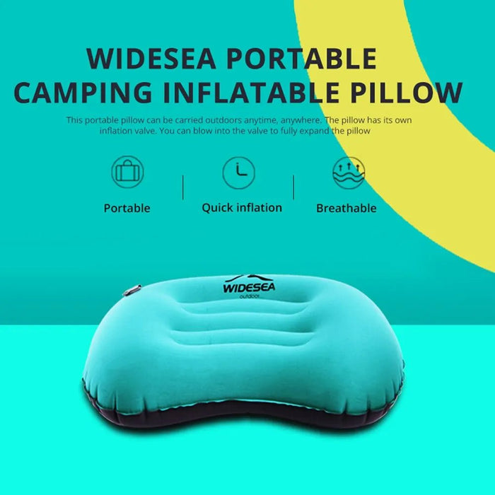 Widesea draagbaar opblaasbaar campingkussen - Lichtgewicht & compact voor outdoor reizen en kamperen - Bivakshop