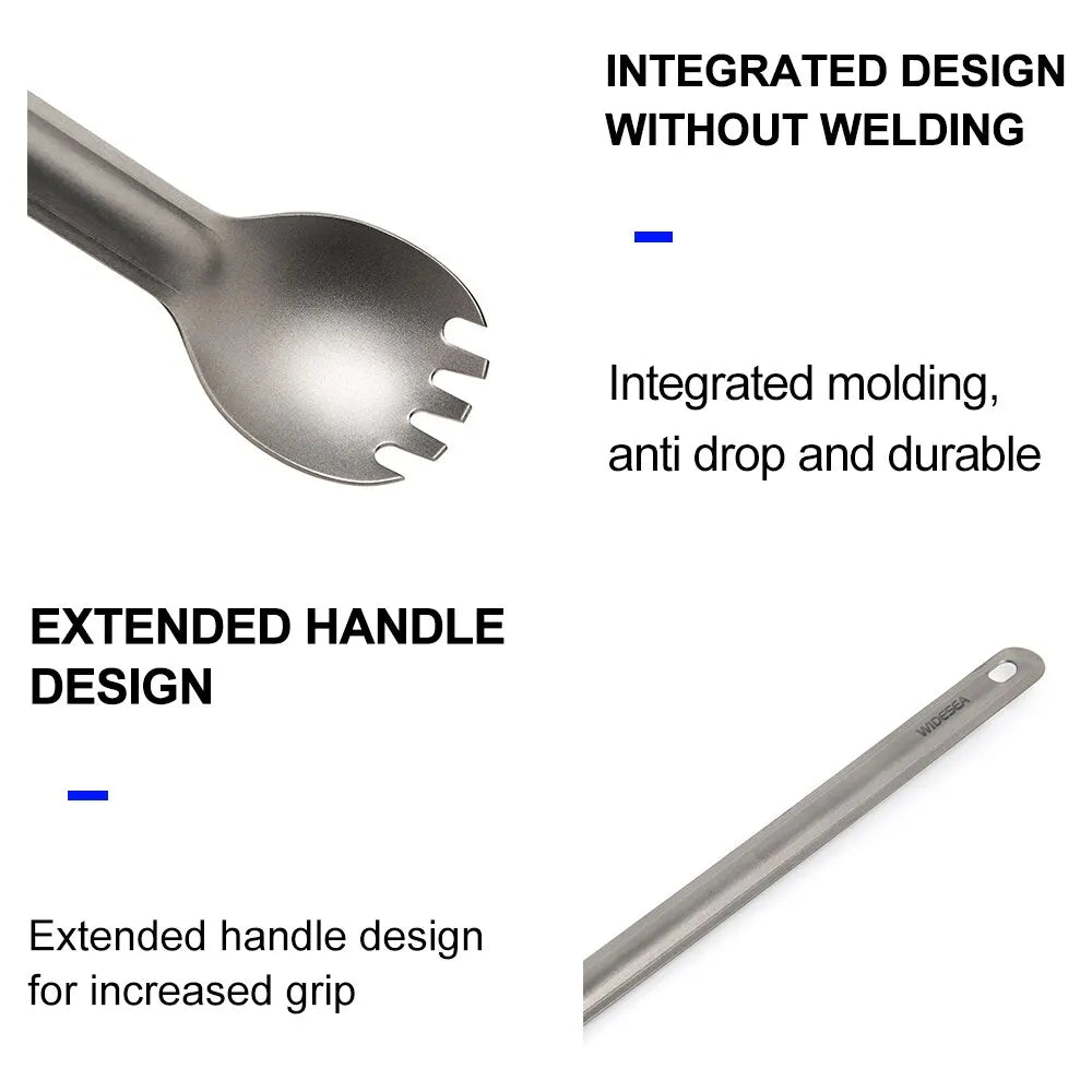 Widesea Titanium Spork – Lichtgewicht Outdoor bestek – Ideaal voor Kamperen en Hiking - Bivakshop