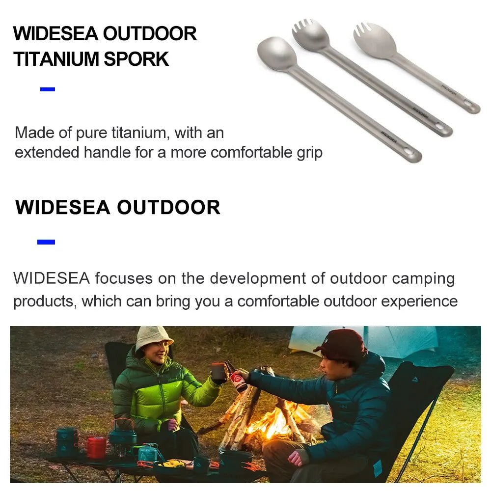 Widesea Titanium Spork – Lichtgewicht Outdoor bestek – Ideaal voor Kamperen en Hiking - Bivakshop